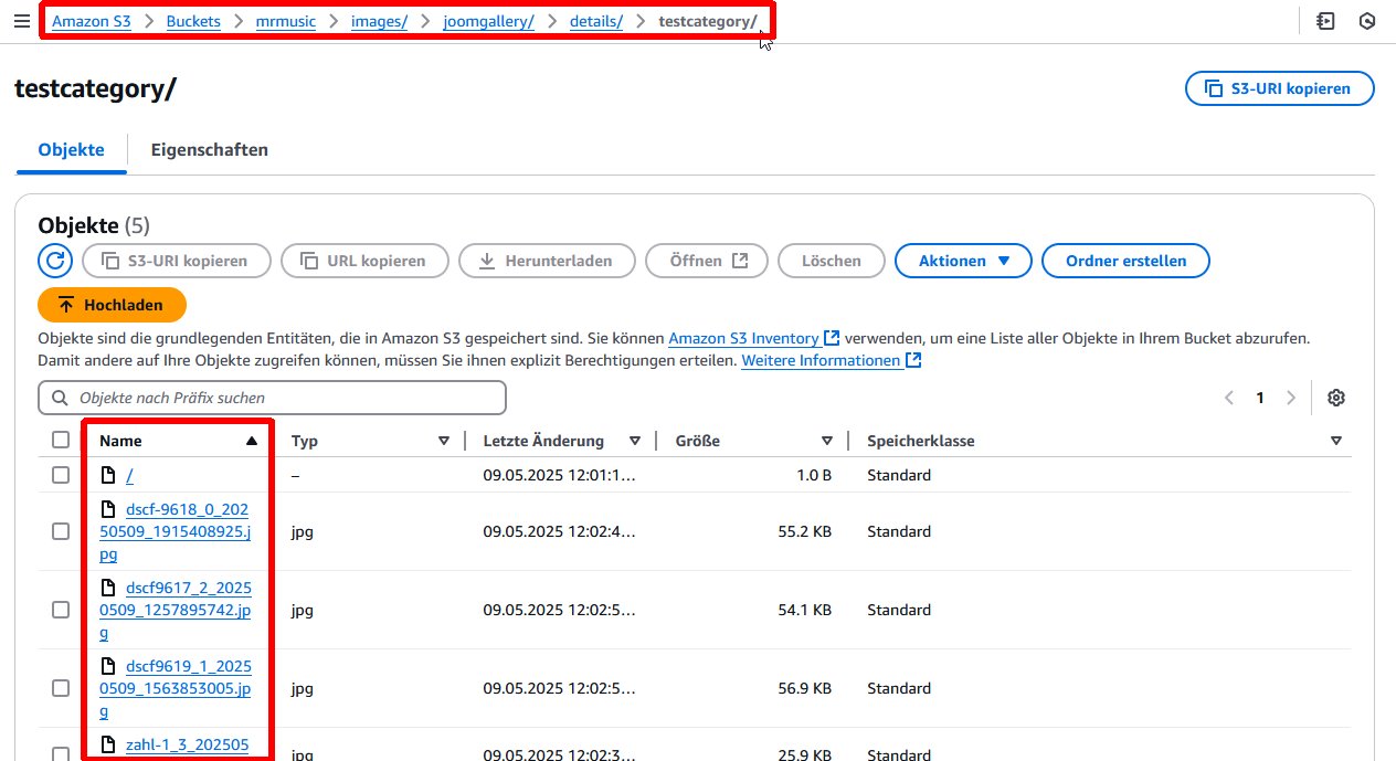 Ansicht in Amazon S3
